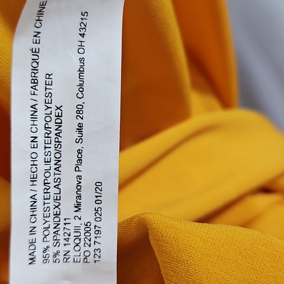 Eloquii Tie Front Tulip Hem Yellow Dress Womans Size 16 - Picture 3 of 8